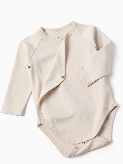 Confezione da 4 body avvolgenti in cotone - Kiabi