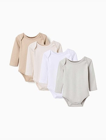 Confezione da 4 body con spalle sovrapposte spazzolati