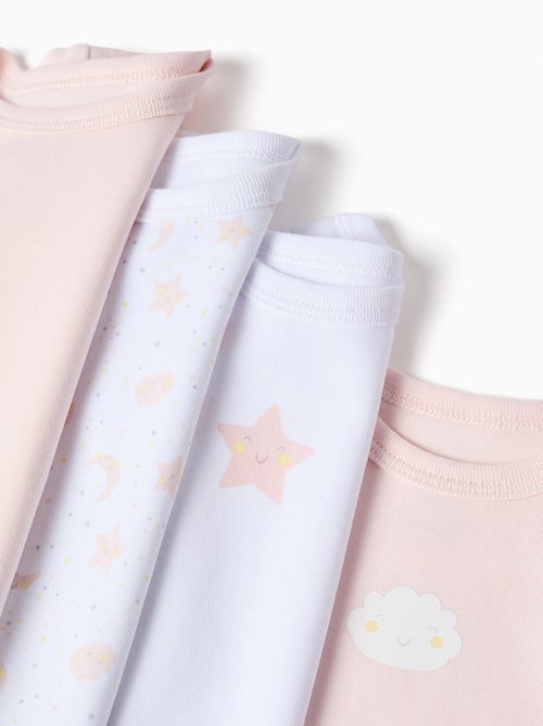 Confezione da 4 body in cotone 'luna & stella' - Kiabi