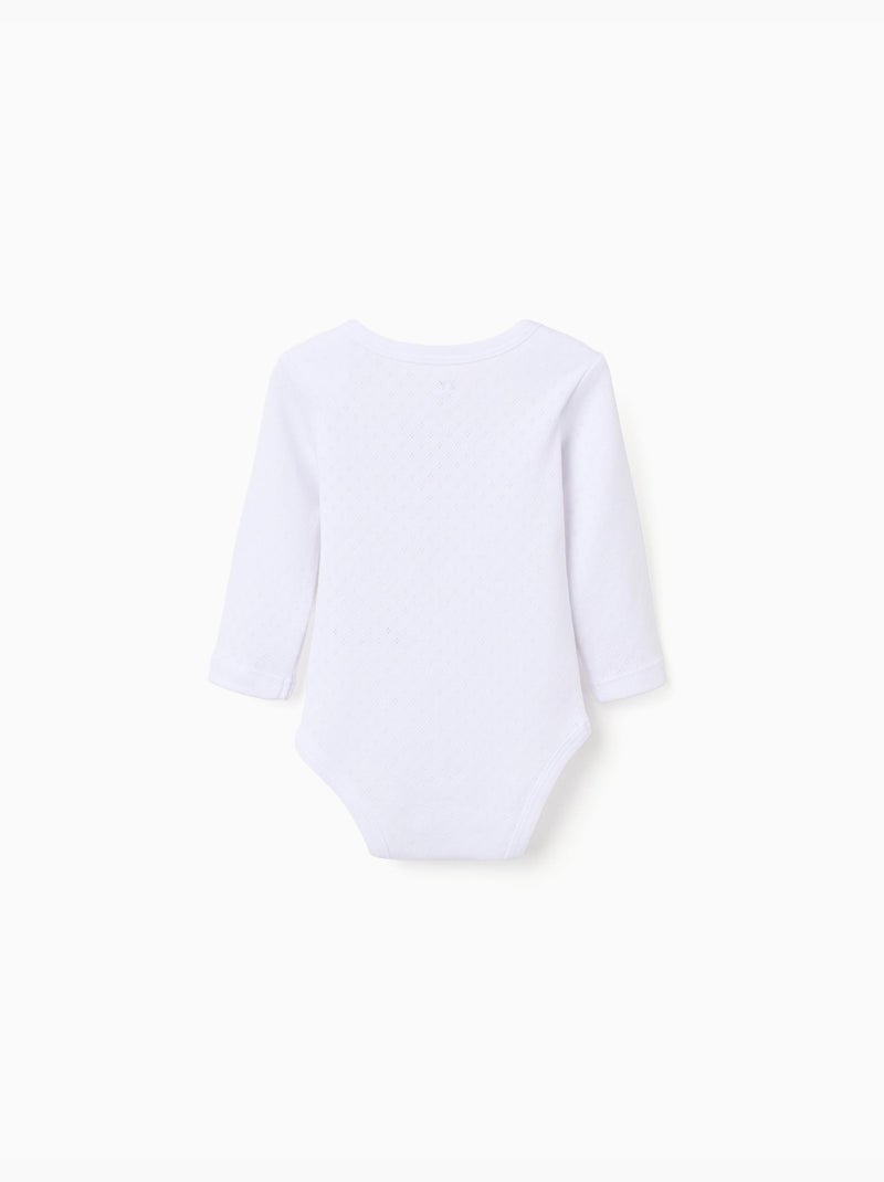 Confezione da 4 body in cotone spazzolato Bianco - Kiabi
