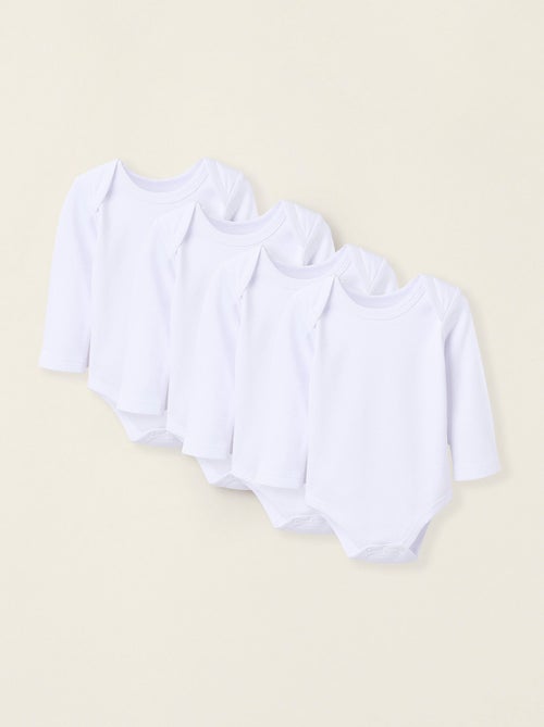 Confezione da 4 body in cotone tinta unita - Kiabi