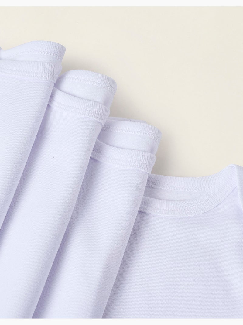 Confezione da 4 body in cotone tinta unita Bianco - Kiabi