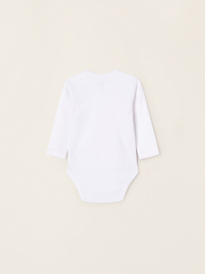 Confezione da 4 body incrociati in cotone Bianco - Kiabi