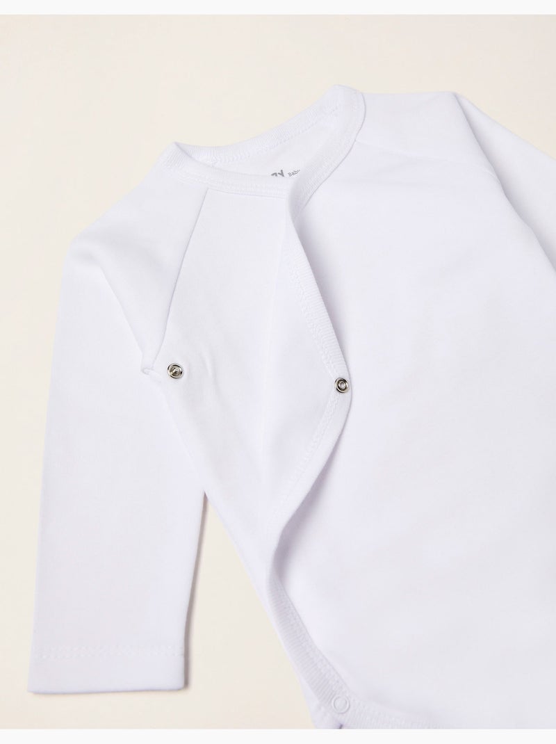 Confezione da 4 body incrociati in cotone Bianco - Kiabi
