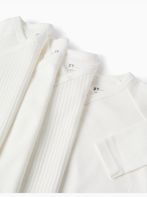 Confezione da 4 body incrociati lisci/a costine in cotone - Kiabi