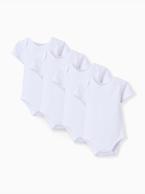 Confezione da 4 body lisci a manica corta - Kiabi