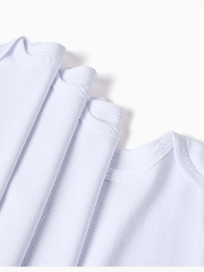 Confezione da 4 body lisci a manica corta Bianco - Kiabi