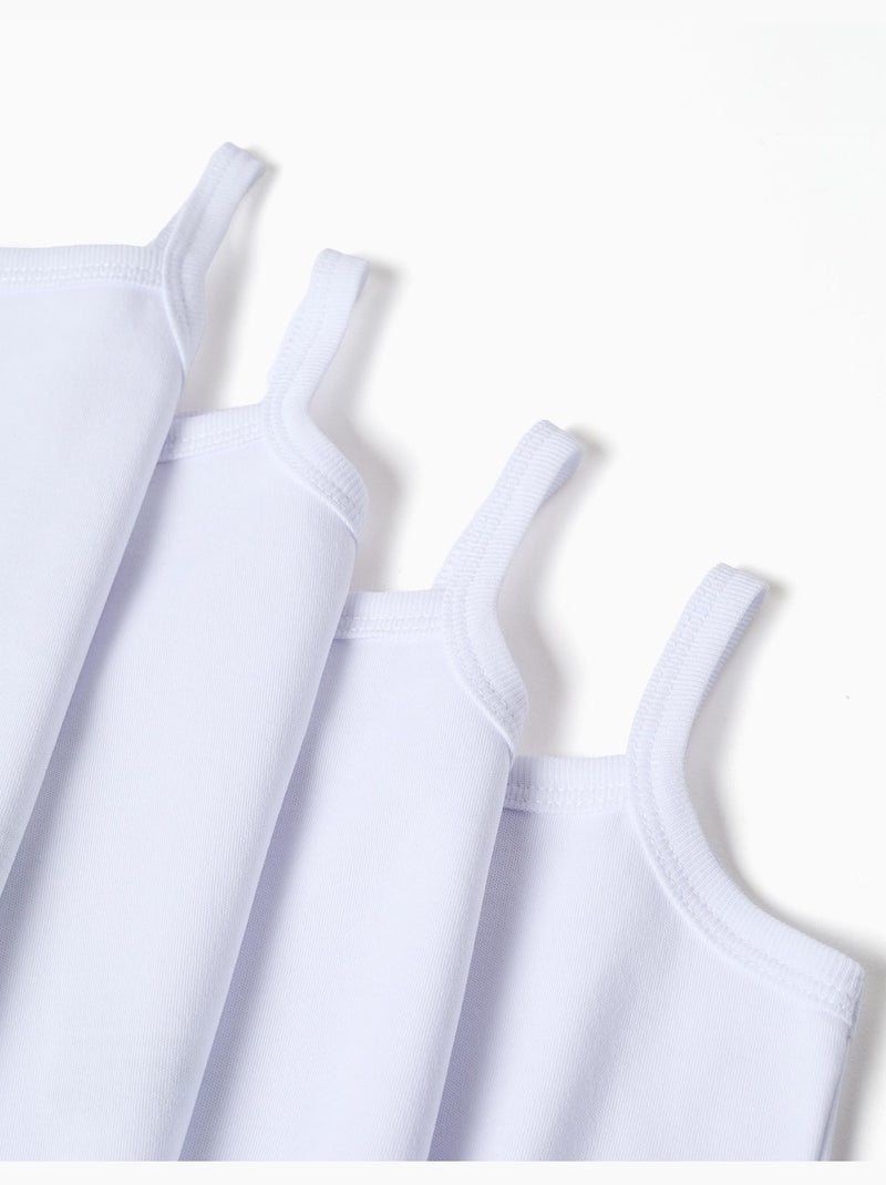 Confezione da 4 body lisci con spalline Bianco - Kiabi
