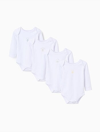 Confezione da 4 bodysuit con stampa sul petto