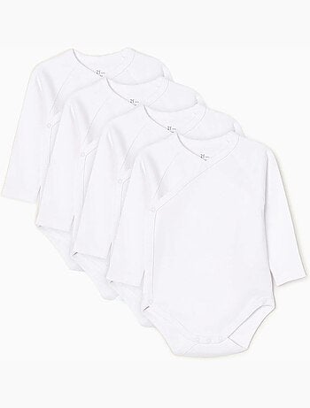 Confezione da 4 bodysuit in cotone a manica lunga