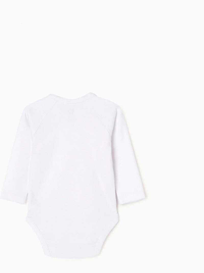 Confezione da 4 bodysuit in cotone a manica lunga Bianco - Kiabi