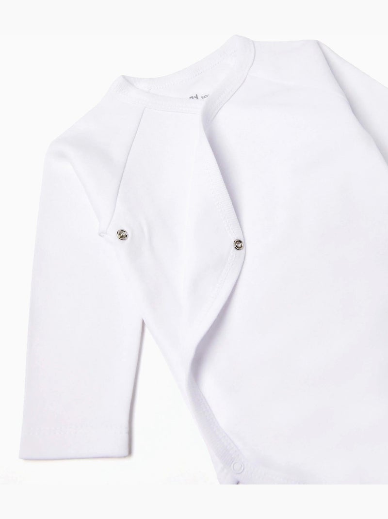 Confezione da 4 bodysuit in cotone a manica lunga Bianco - Kiabi