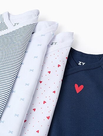 Confezione da 4 bodysuit in cotone avvolgente