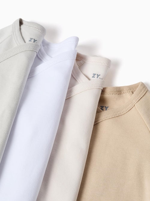 Confezione da 4 bodysuit in cotone avvolgente - Kiabi