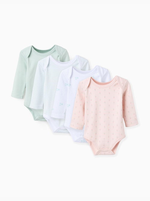 Confezione da 4 bodysuit in cotone - Kiabi