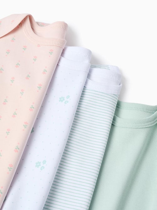 Confezione da 4 bodysuit in cotone - Kiabi