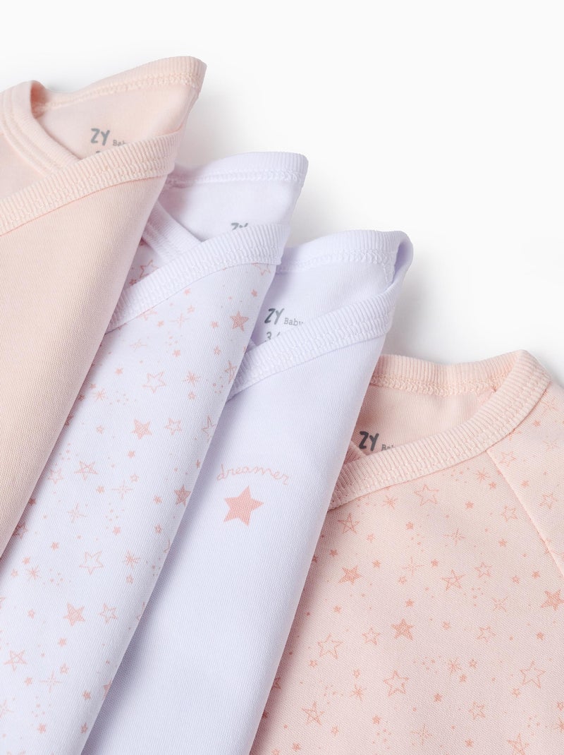 Confezione da 4 bodysuit in cotone, 'stelle' Multicolore - Kiabi