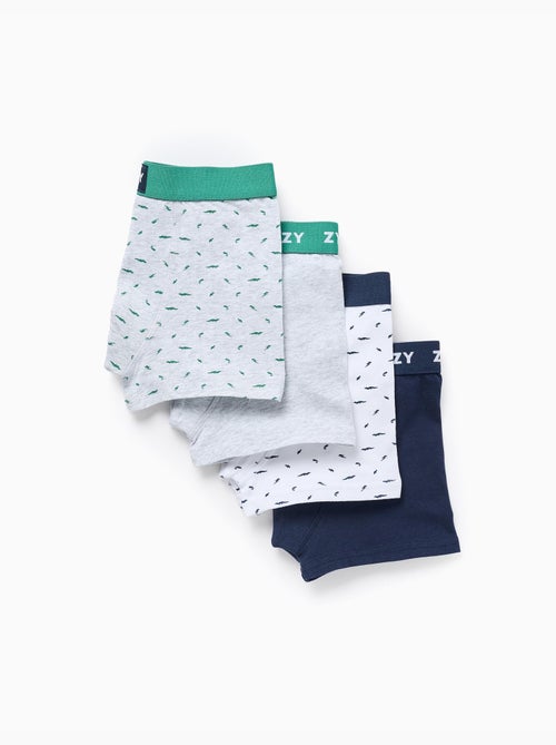 Confezione da 4 boxer a tinta unita/stampati - Kiabi