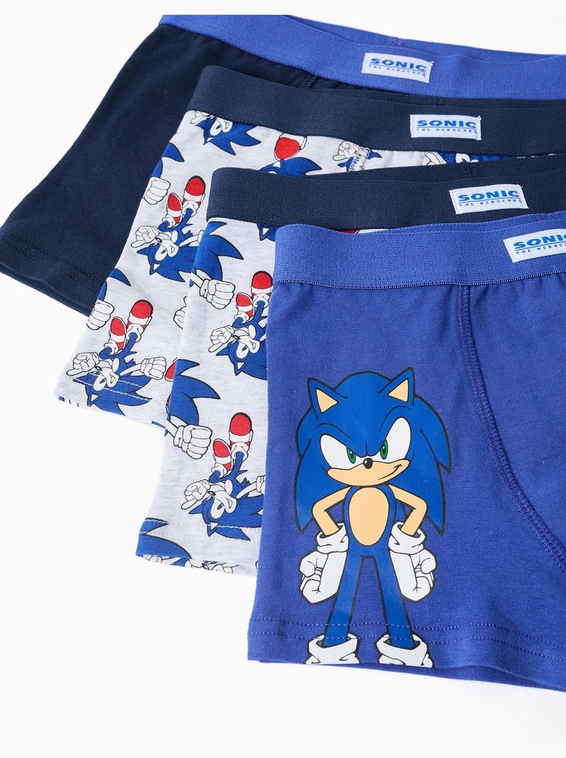 Confezione da 4 boxer con stampe di sonic Blu grigio - Kiabi