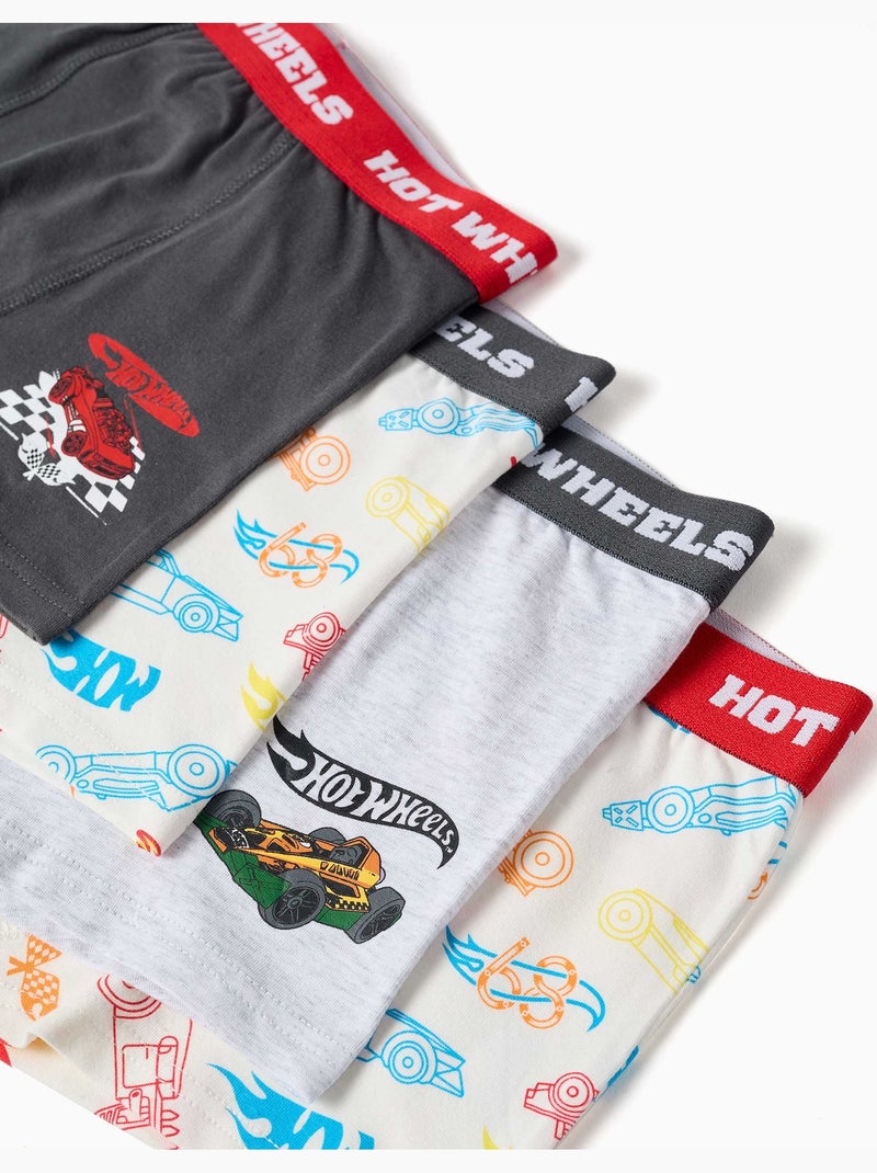Confezione da 4 boxer con stampe Hot Wheels Bianco Grigio - Kiabi