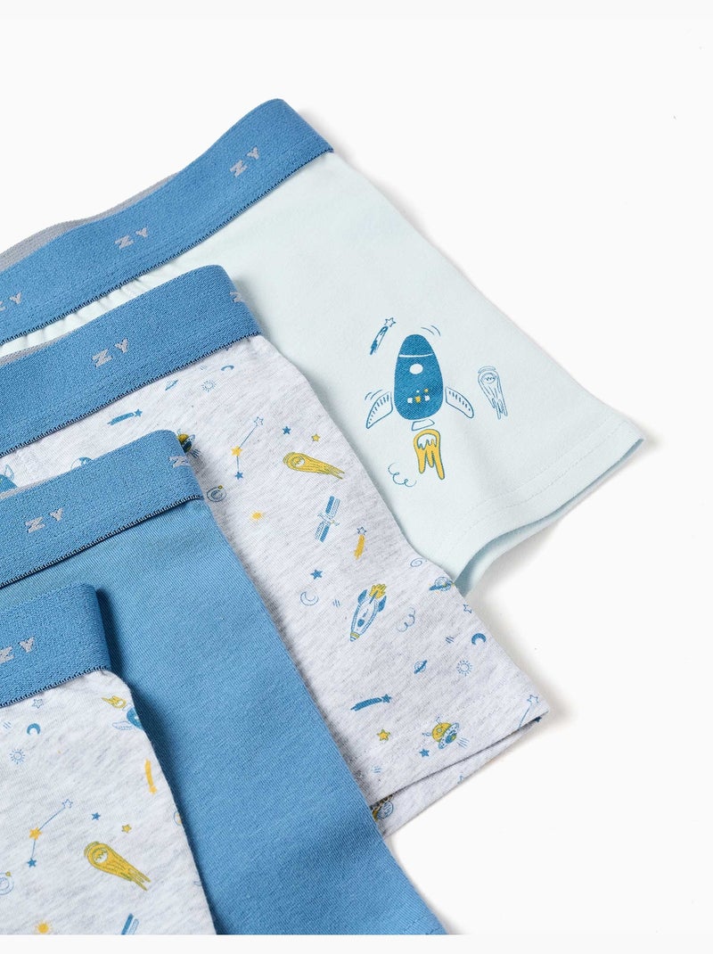 Confezione da 4 boxer con stampe spaziali Multicolore - Kiabi