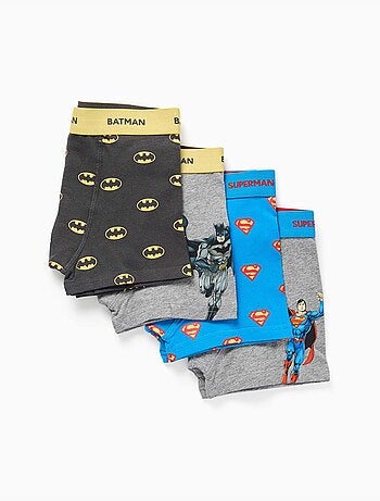 Confezione da 4 boxer in cotone batman e superman