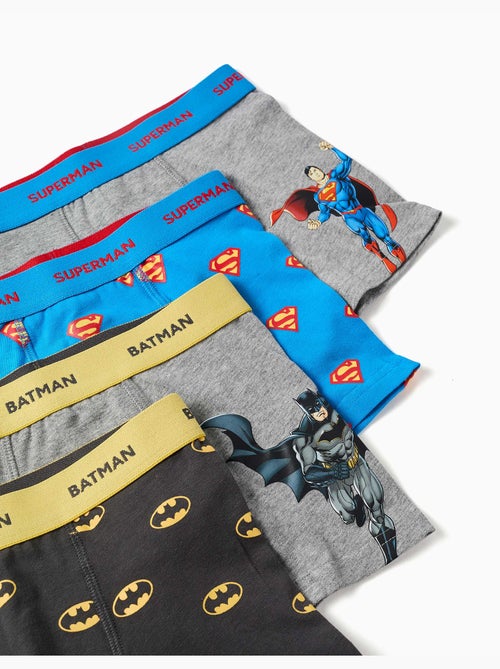 Confezione da 4 boxer in cotone batman e superman - Kiabi