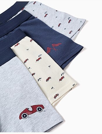 Confezione da 4 boxer in cotone con stampe di auto
