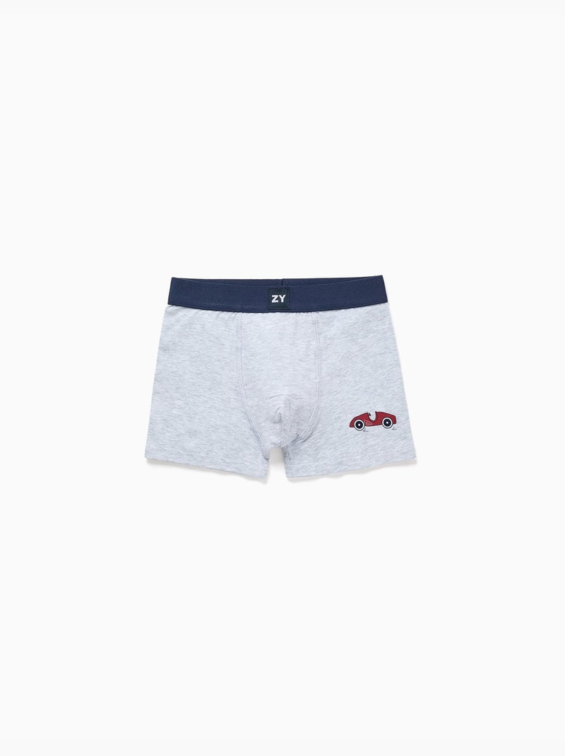 Confezione da 4 boxer in cotone con stampe di auto Grigio beige - Kiabi