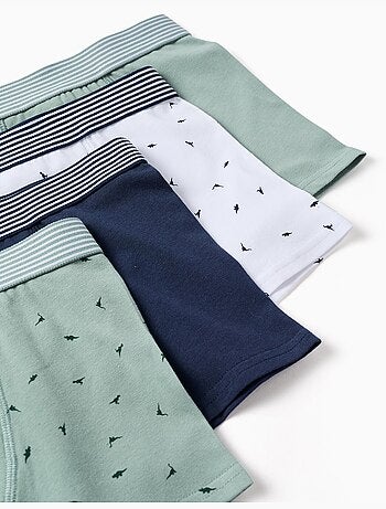 Confezione da 4 boxer in cotone con stampe di dinosauri