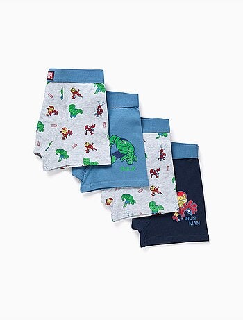 Confezione da 4 boxer in cotone con stampe Marvel