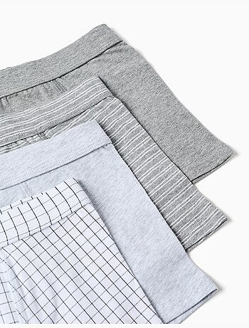 Confezione da 4 boxer lisci/a righe