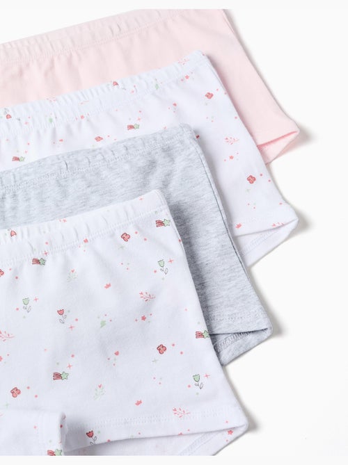 Confezione da 4 boxer lisci/floral - Kiabi