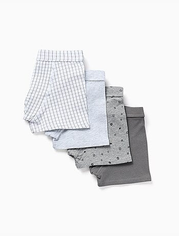 Confezione da 4 boxer liscio/stampato in cotone