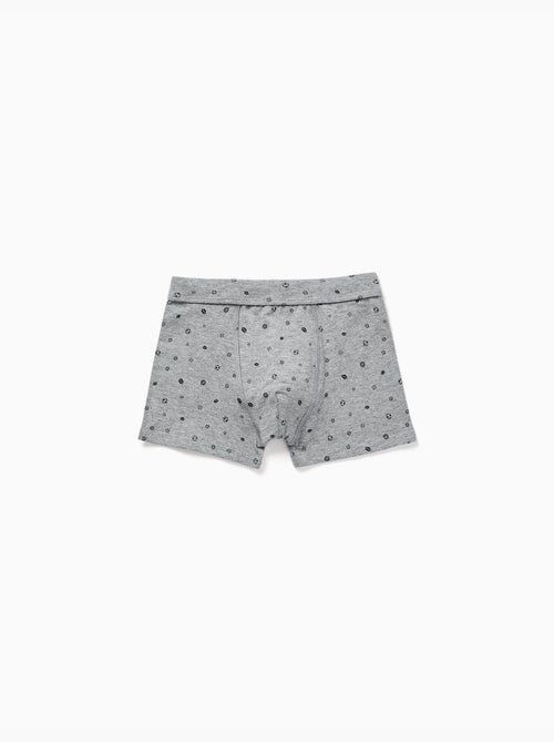 Confezione da 4 boxer liscio/stampato in cotone - Kiabi