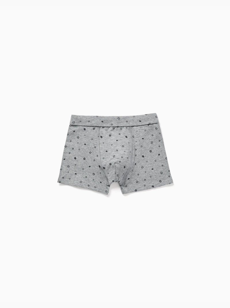 Confezione da 4 boxer liscio/stampato in cotone Grigio bianco - Kiabi