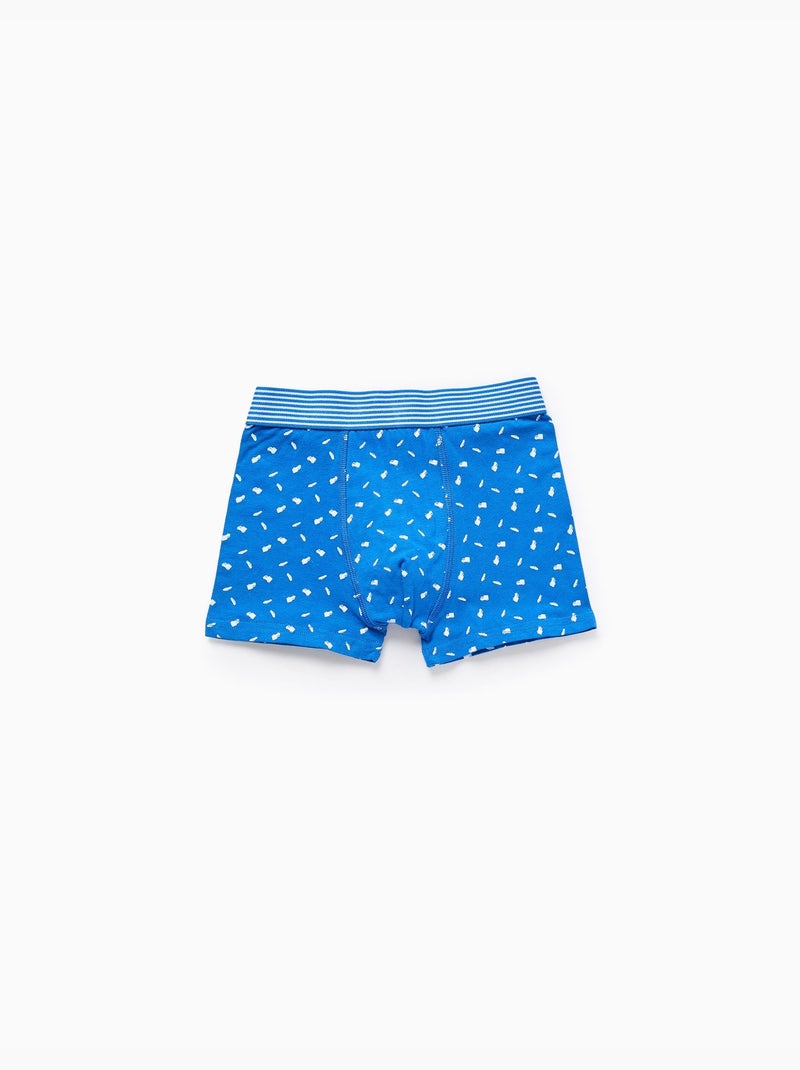 Confezione da 4 boxer lisci/printed Blu Grigio Bianco - Kiabi