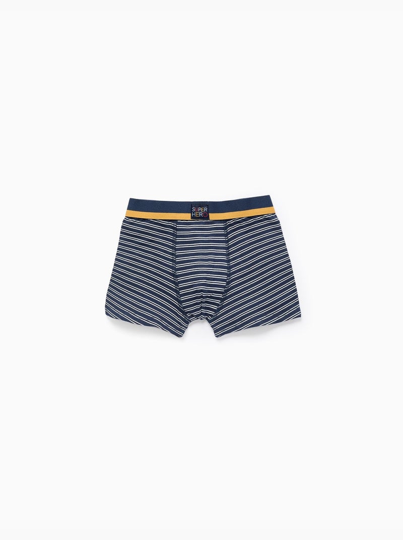 Confezione da 4 boxer lisci/stampati Blu grigio - Kiabi