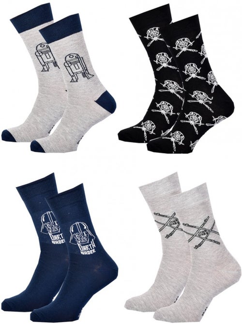 Confezione da 4 Calzini Adulto Fantasia Assortiti - Kiabi Confezione da 4 Calzini Adulto Fantasia Assortiti - Kiabi