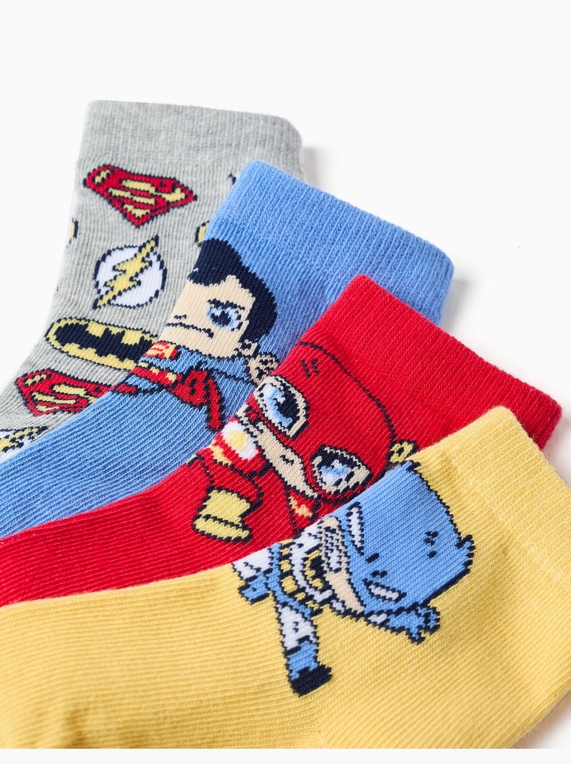 Confezione da 4 calzini con super friends Blu Rosso Grigio - Kiabi