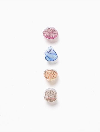 Confezione da 4 mini mollette a forma di conchiglia