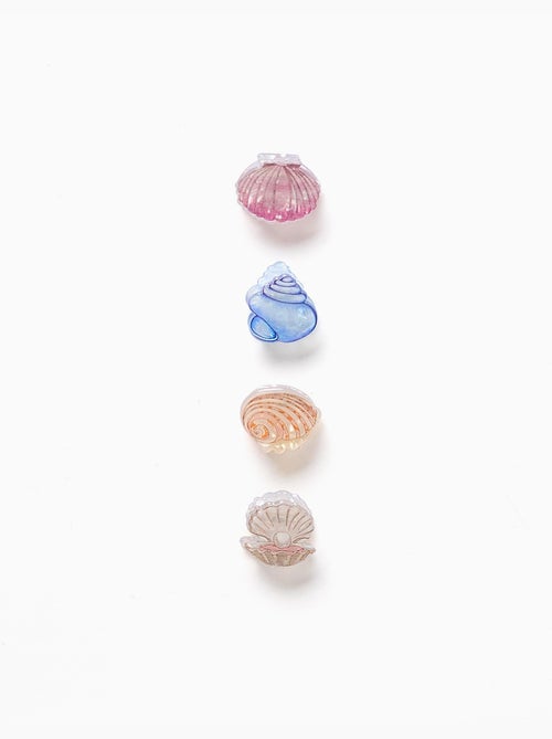 Confezione da 4 mini mollette a forma di conchiglia - Kiabi