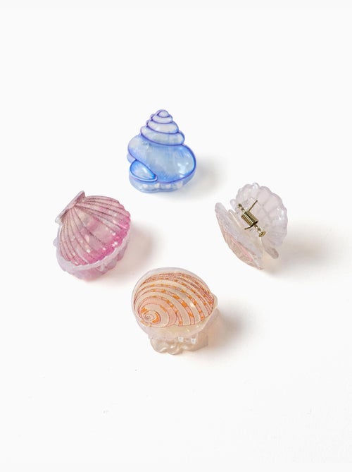 Confezione da 4 mini mollette a forma di conchiglia - Kiabi