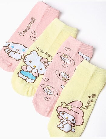 Confezione da 4 paia di calzini alla caviglia con Hello Kitty