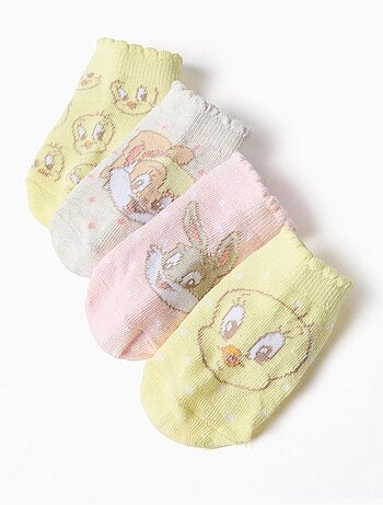 Confezione da 4 paia di calzini alla caviglia Looney Tunes