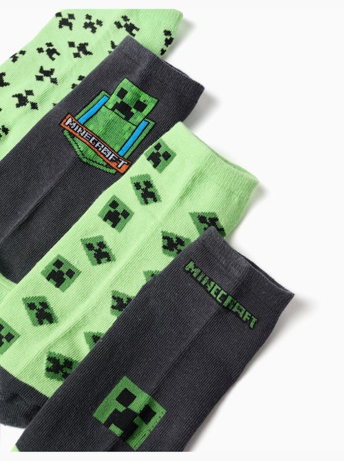 Confezione da 4 paia di calzini alla caviglia Minecraft - Kiabi