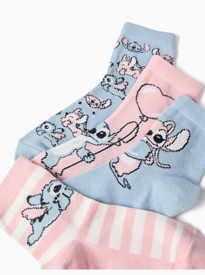 Confezione da 4 paia di calzini con stampe di Stitch Bianco Rosa Blu - Kiabi