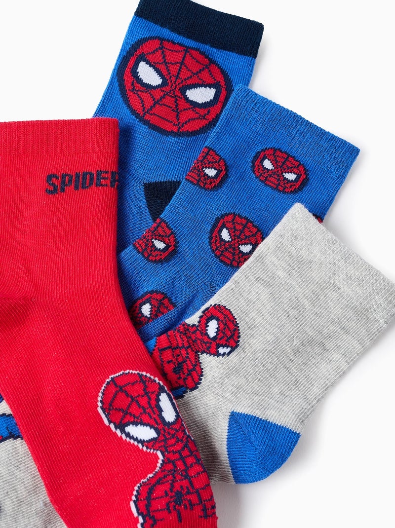 Confezione da 4 paia di calzini di spider-man Blu Rosso Grigio - Kiabi