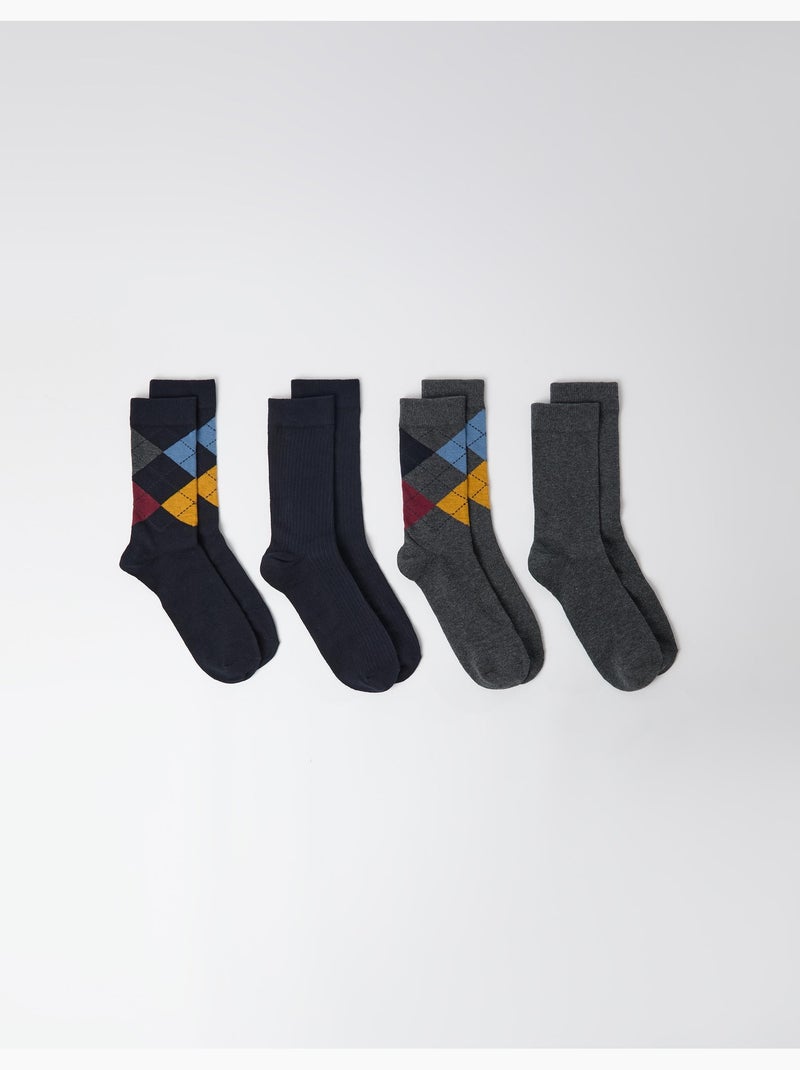 Confezione da 4 paia di calzini, mo fashion Blu - Kiabi