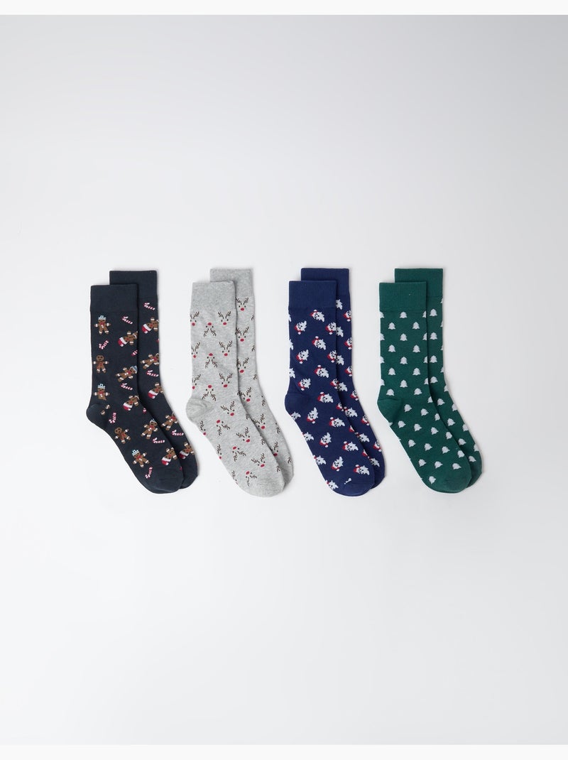 Confezione da 4 paia di calzini natalizi, mo fashion Verde - Kiabi